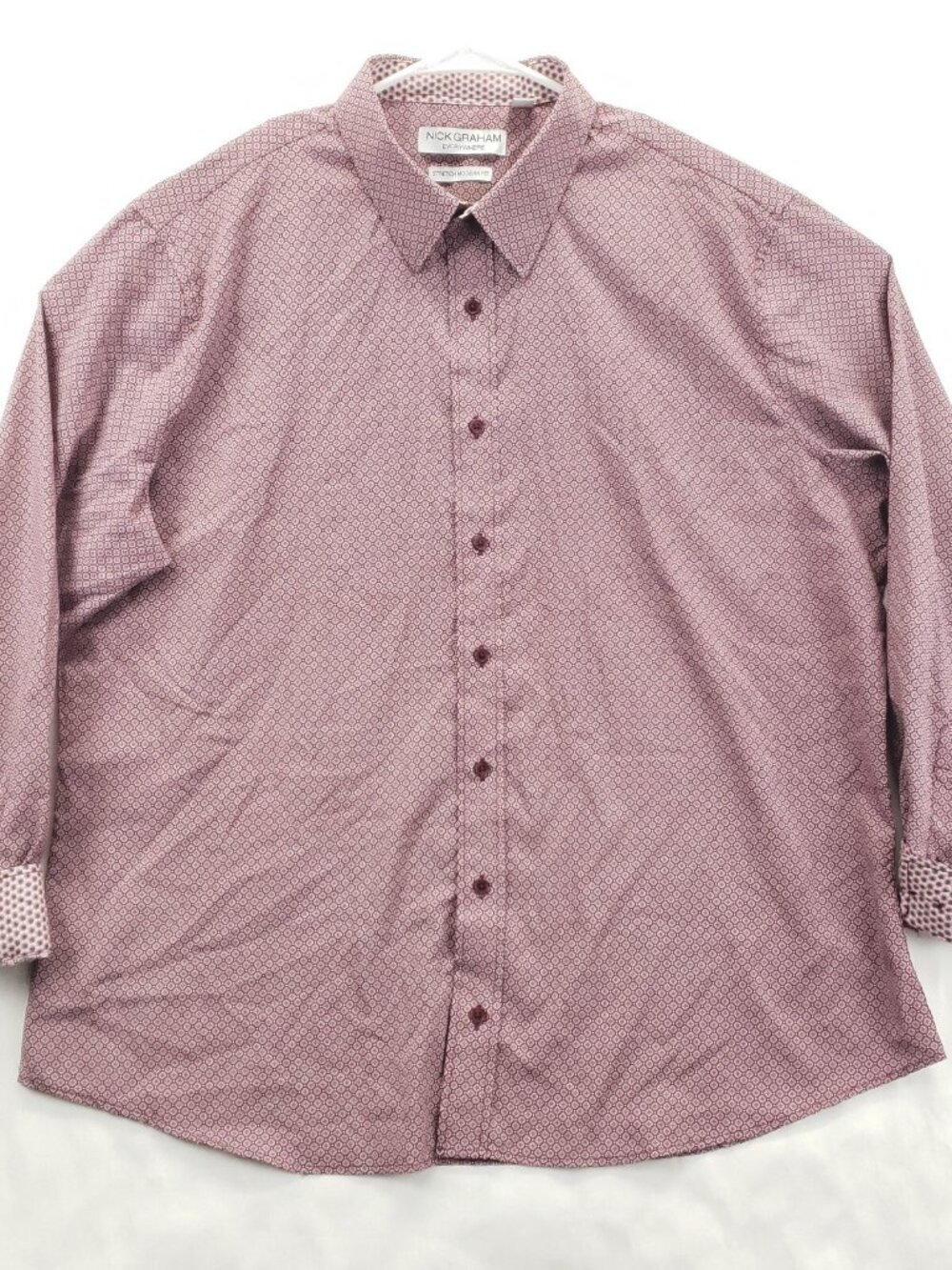 Nick Graham Shirt Mens 2XL Red Everywhere Stretch Modern Fit Flip Cuffs